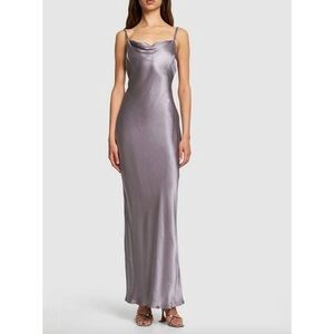 Bec + Bridge preppy Malia Cowl Neck ash satin Maxi gown Dress in Lilac size 12